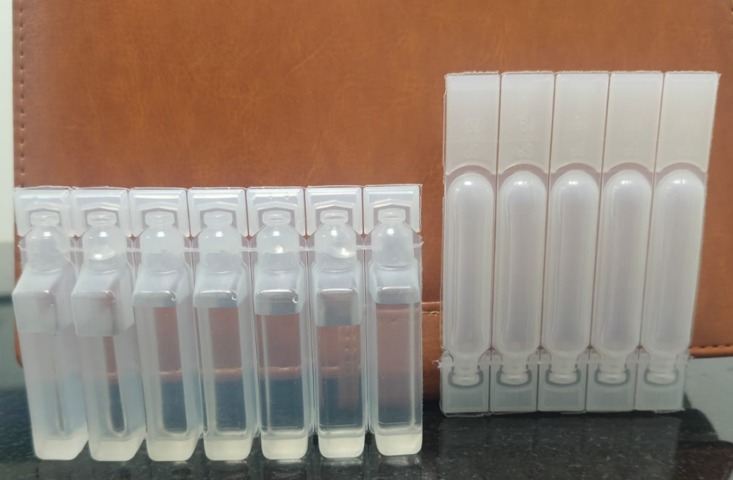 Respules 1–5 ml solution and suspension vial strips with twist-off caps