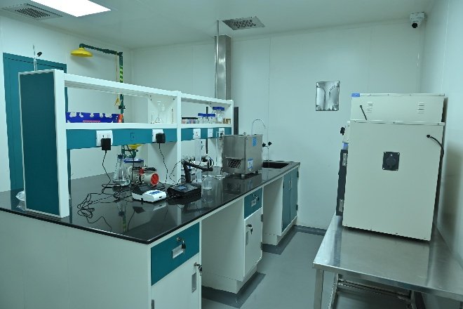 Microbiology laboratory benches at Swanya